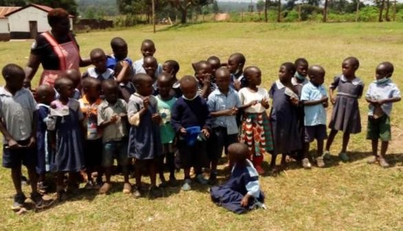 STAFF AND PUPILS AT ST BARNABAS PREPARATORY SCHOOL